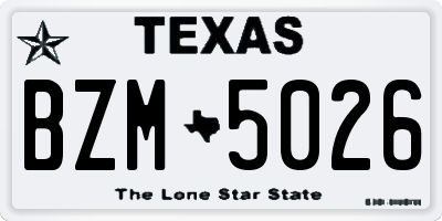 TX license plate BZM5026