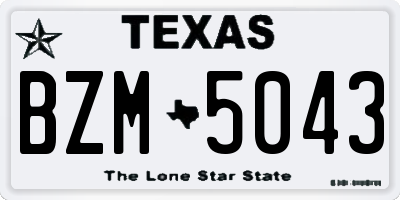 TX license plate BZM5043