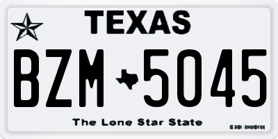 TX license plate BZM5045
