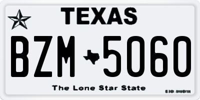 TX license plate BZM5060