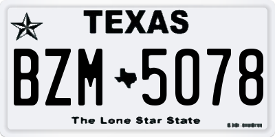 TX license plate BZM5078