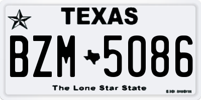 TX license plate BZM5086