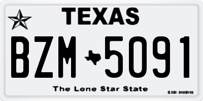 TX license plate BZM5091
