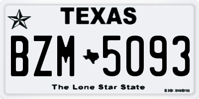 TX license plate BZM5093