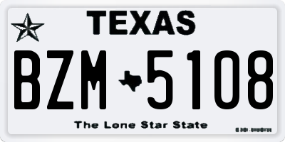 TX license plate BZM5108