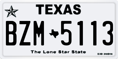 TX license plate BZM5113