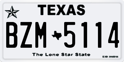 TX license plate BZM5114
