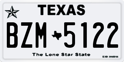TX license plate BZM5122