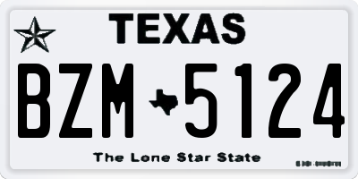 TX license plate BZM5124
