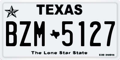 TX license plate BZM5127