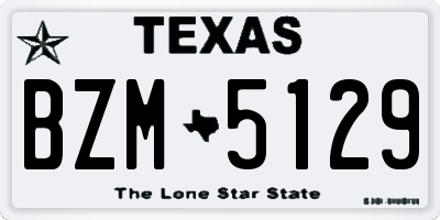 TX license plate BZM5129