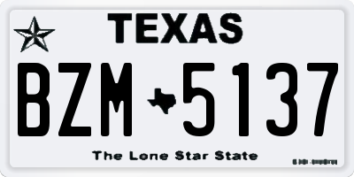 TX license plate BZM5137