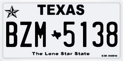 TX license plate BZM5138