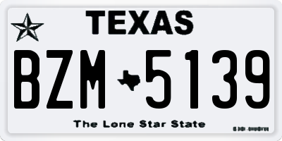 TX license plate BZM5139