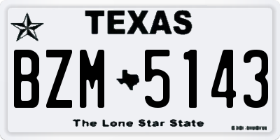 TX license plate BZM5143