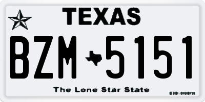 TX license plate BZM5151