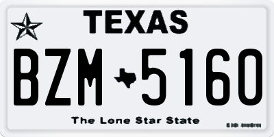 TX license plate BZM5160