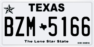 TX license plate BZM5166