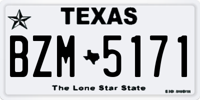 TX license plate BZM5171