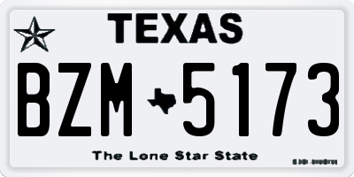 TX license plate BZM5173