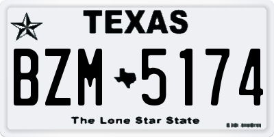 TX license plate BZM5174