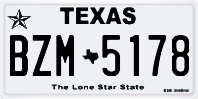 TX license plate BZM5178