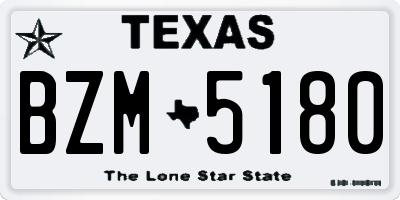 TX license plate BZM5180