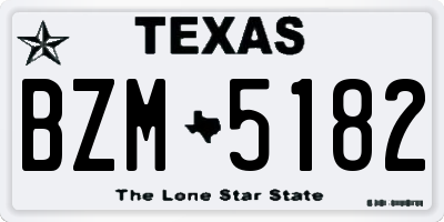 TX license plate BZM5182