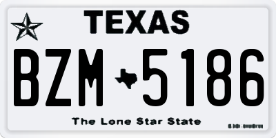 TX license plate BZM5186