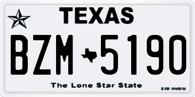 TX license plate BZM5190