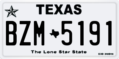 TX license plate BZM5191