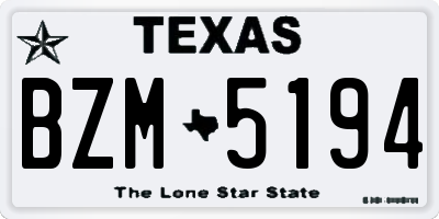 TX license plate BZM5194