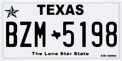 TX license plate BZM5198