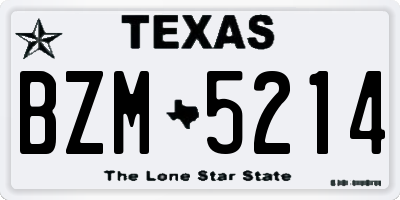 TX license plate BZM5214