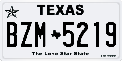 TX license plate BZM5219