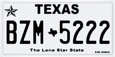 TX license plate BZM5222