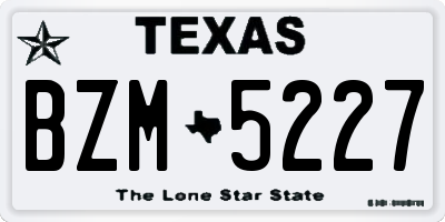 TX license plate BZM5227