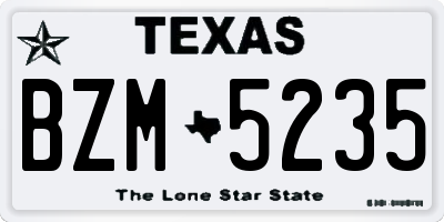 TX license plate BZM5235