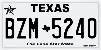 TX license plate BZM5240