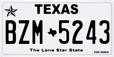 TX license plate BZM5243
