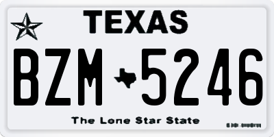 TX license plate BZM5246