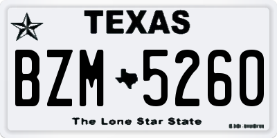 TX license plate BZM5260