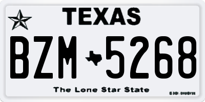 TX license plate BZM5268