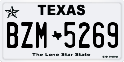 TX license plate BZM5269