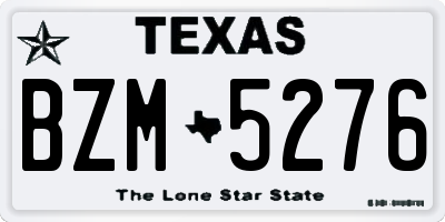 TX license plate BZM5276