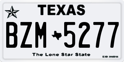 TX license plate BZM5277