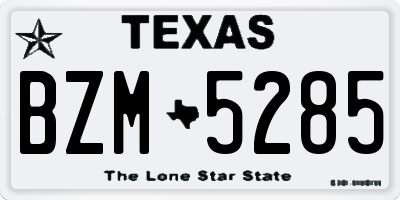 TX license plate BZM5285