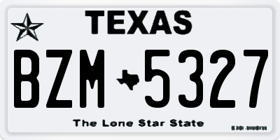 TX license plate BZM5327
