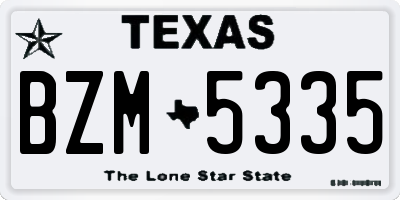 TX license plate BZM5335