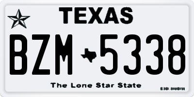 TX license plate BZM5338